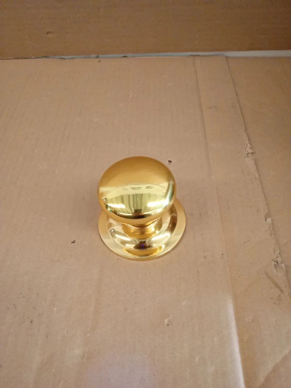 MICEL 10009 Smooth Knob Entrance Doors Round Polished Brass Finish 70mm