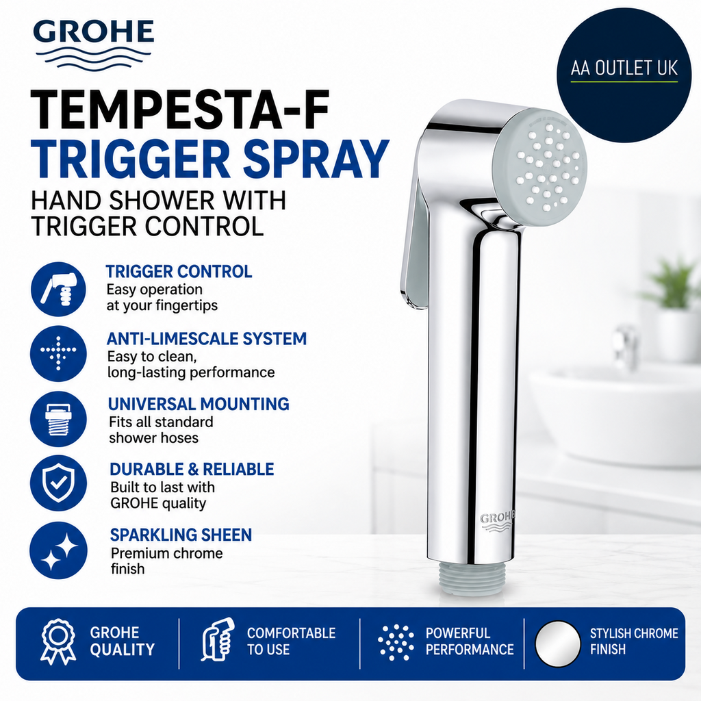 Grohe Tempesta F Trigger Spray Hand Shower Trigger Control Anti Limescale Chrome