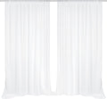 EMART White Backdrop Curtains 3x3m Tulle Chiffon Fabric 1.5x3m 2 Panels Drape
