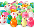 Printed Easter Plastic Fillable Eggs 18 Pieces 4x6cm Party Decorations New