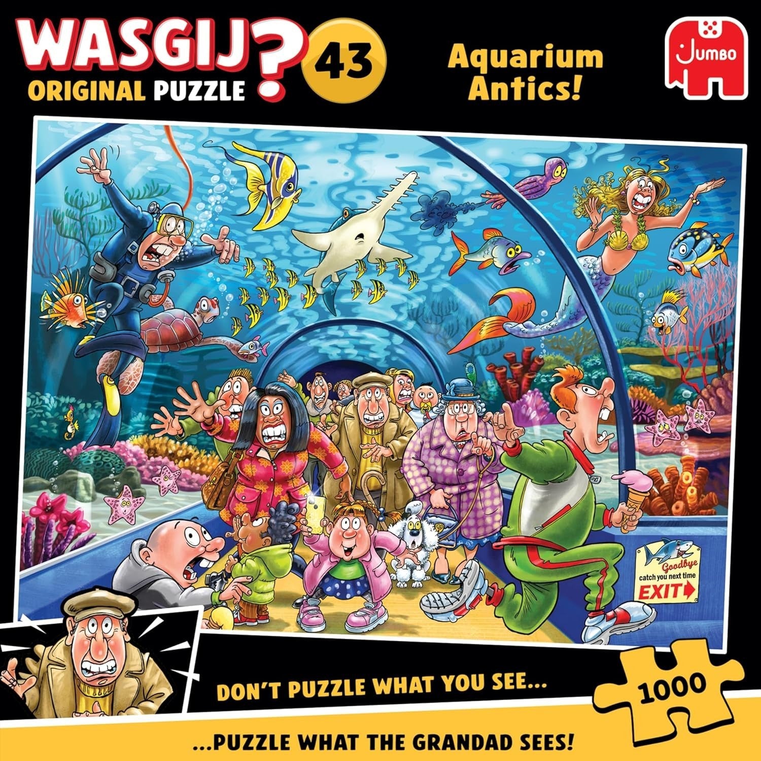 Wasgij Original 43 Aquarium Antics Unique 1000pcs Jigsaw Puzzle Adults New