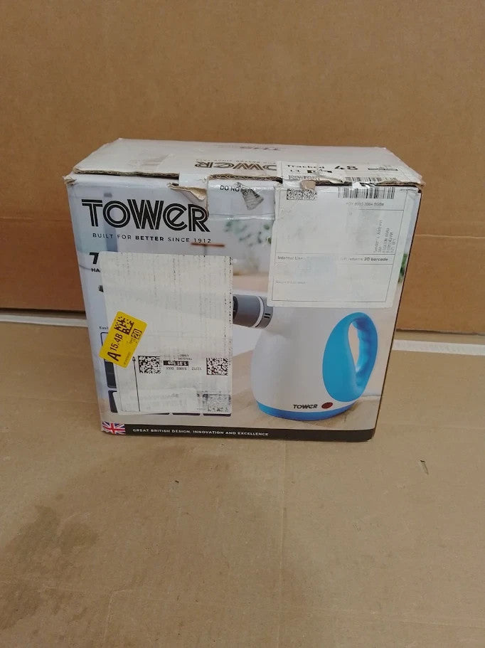 Tower THS10 Handheld Steam Cleaner Crevice Tool Flexible Hose 1050W Blue