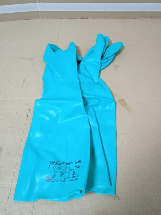 Ansell Alphatec 37 185 Chemical Resistant Nitrile Gloves Liquid Splash Small New