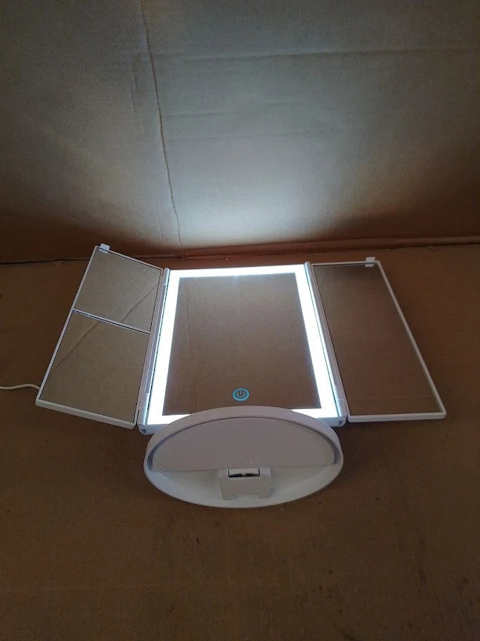 Grifema Vanity Makeup Mirror Trifold Table Magnification 32 LED Lights 3x2x1 New