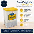 Tala Originals Storage Tin Metal Yellow Cream Nostalgic Design Holds Full Bag