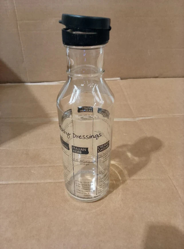 KitchenCraft Essential Glass Salad Dressing Shaker Bottle Recipes 355ml