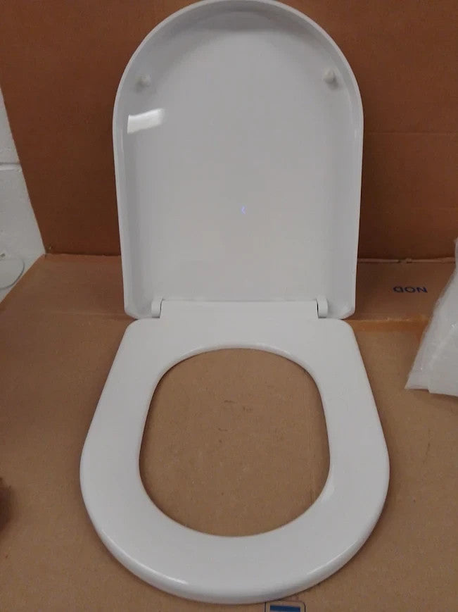 Premium D Shape Soft Close Toilet Seat Adjustable Stainless Hinge 45x36.5cm