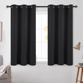 DWCN Blackout Curtains Bedroom Living Room Eyelet Black Thermal 46x54in