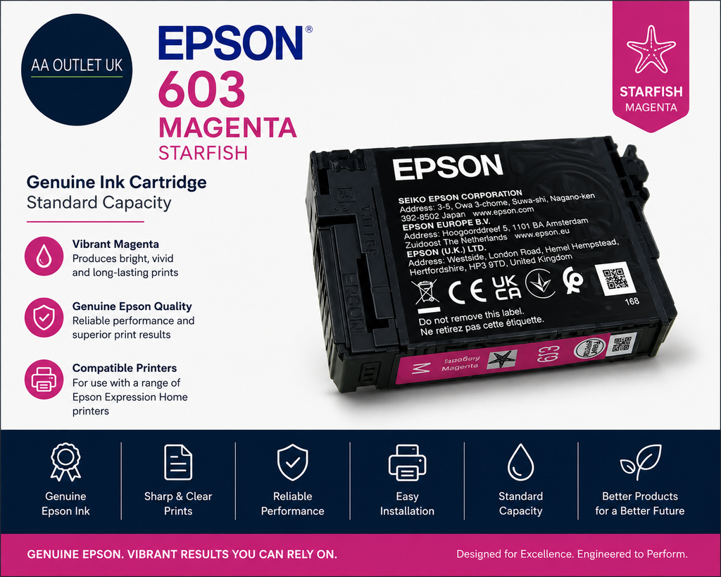Epson 603 Magenta Starfish Genuine Ink Cartridge Standard Capacity
