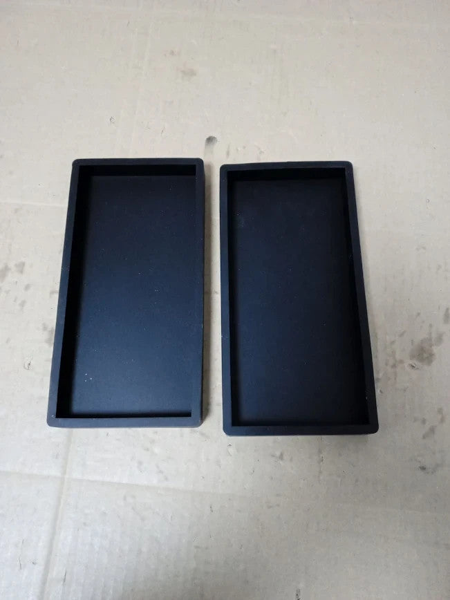 Molenco 2pc Bathroom Trays Silicone Vanity Bathroom Vanity Rectangle Black