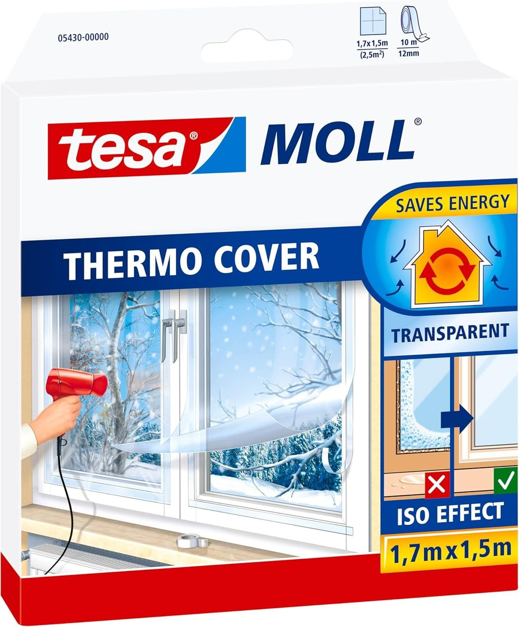 tesamoll Thermo Cover Window Insulating Film Transparent Foil 1.7x1.5m New