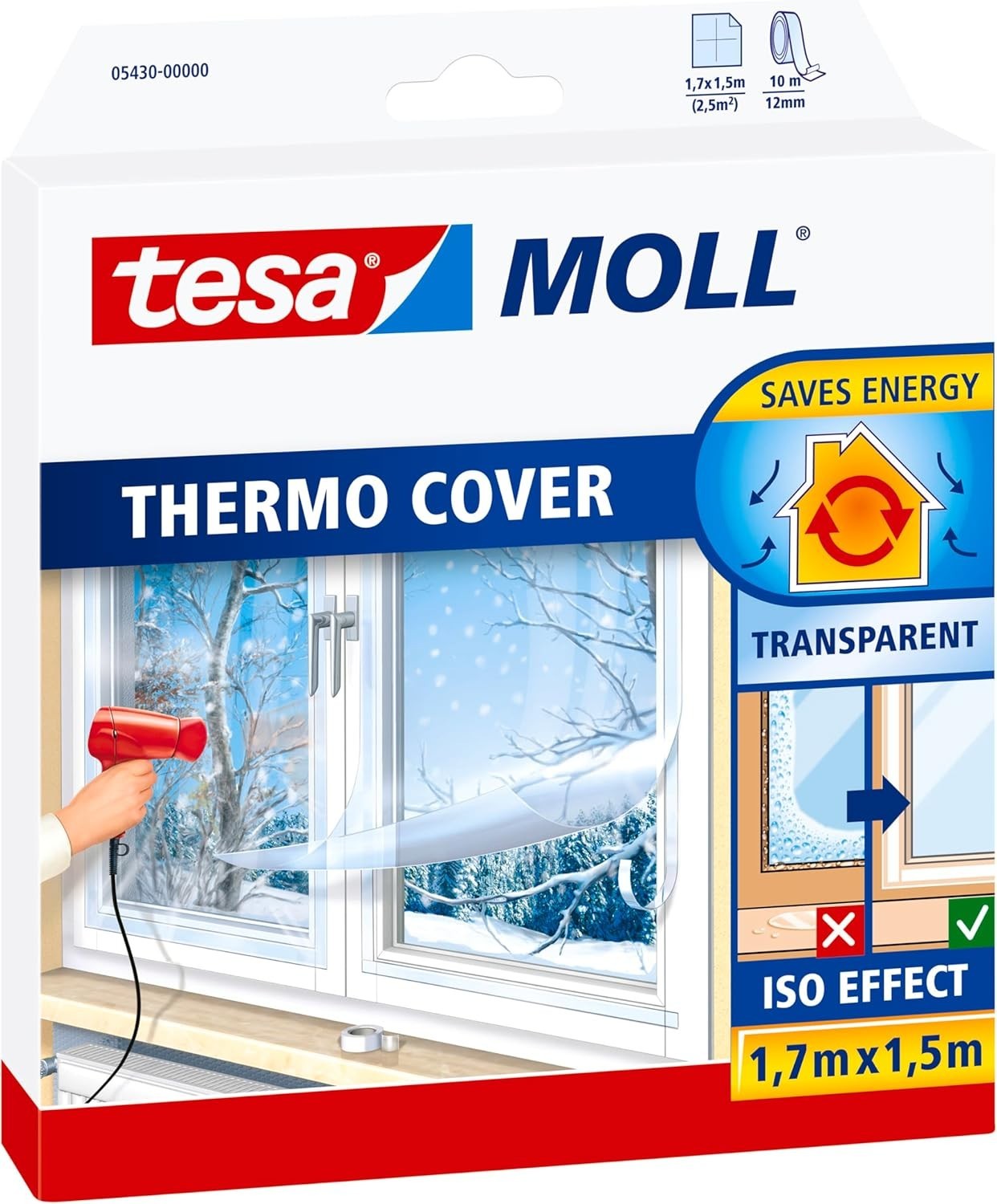 tesamoll Thermo Cover Window Insulating Film Transparent Foil 1.7x1.5m New