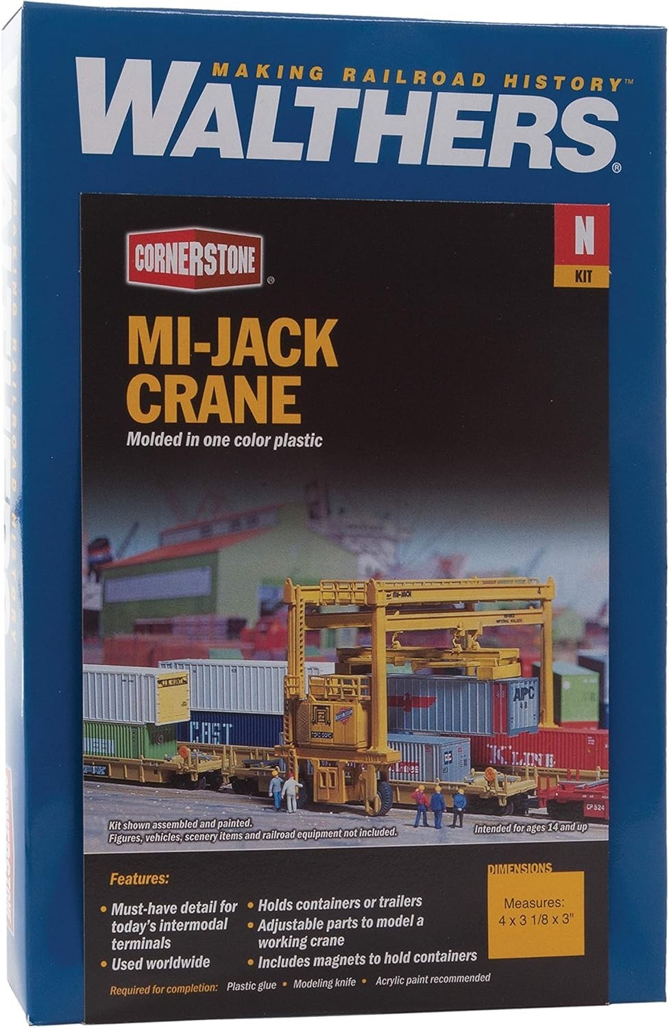 Walthers Cornerstone 933 3222 Mi Jack Container Crane Game Plastic New