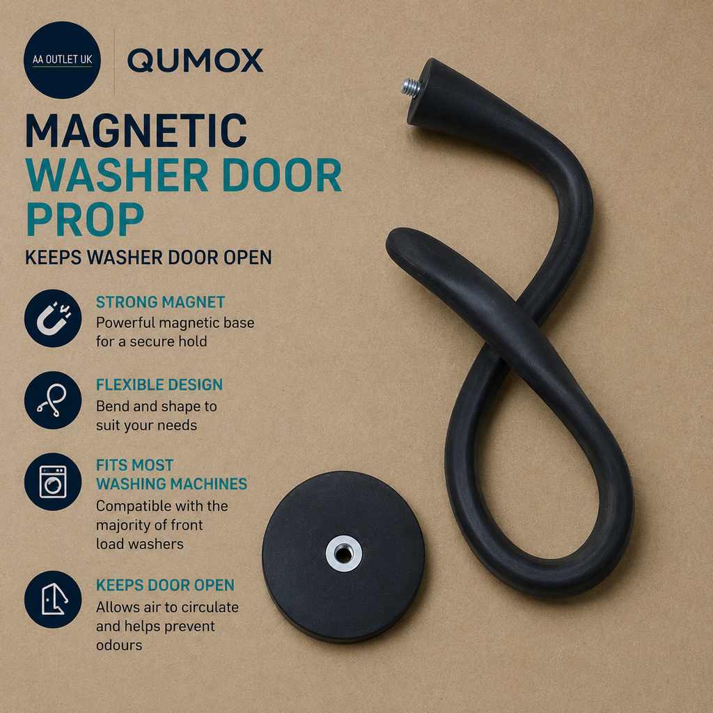 Qumox Magnetic Front Load Washer Door Prop Flexible Black Washing Machine Handle