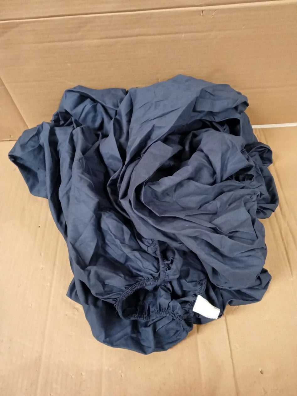 LUXURANGE Super King Fitted Sheet Navy Blue 30cm Depth Pocket 100% Polycotton