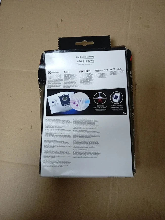 Genuine AEG GR210S S Bag Ultra Long Performance Vacuum Bags 3pc Original New