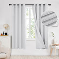 Deconovo Total Blackout Curtains Double Sided Faux Linen Ring Top 66x72cm New