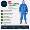 3M Protective Coverall Blue 4515B Polyester Dry Clean Only No Fur 2XL