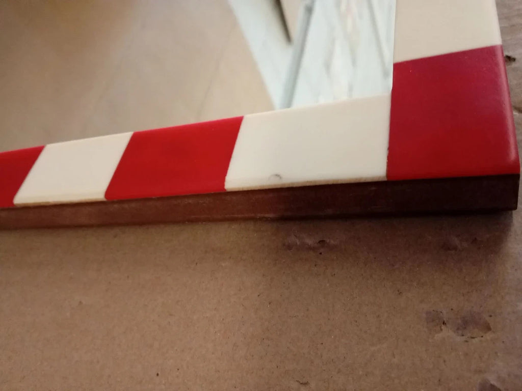Habitat Striped Red Resin Square Wall Mounted Mirror Hinge 51x51cm
