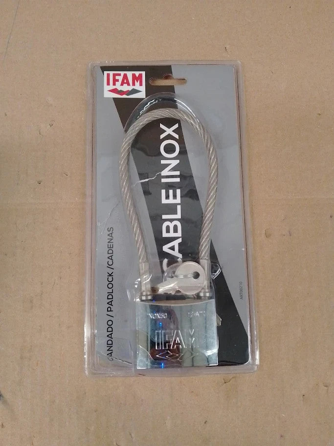 Ifam Security U 85051 SEG Long Bow Lock Cable In INOX New