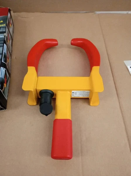 Tevlaphee Wheel Clamp Lock Heavy Duty Anti Theft Adjustable 16.5x9.2x2.8in New