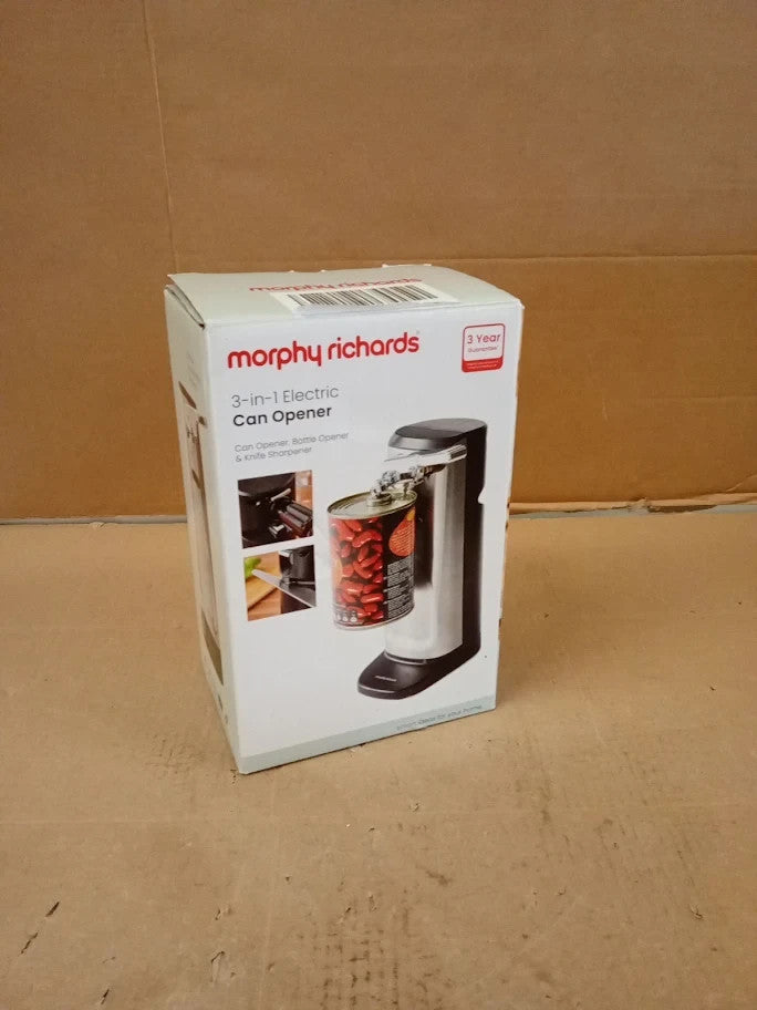 Morphy Richards 3 In 1 Electric Tin Can Opener Knife Sharpener Bottle Cap Remove