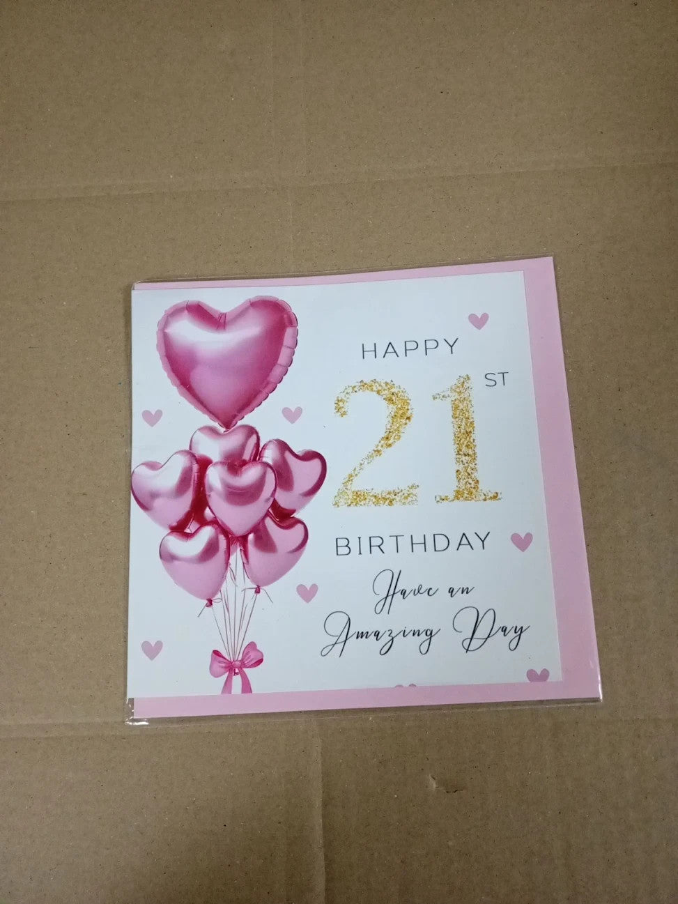 21st Birthday Cards Women Pink Glitter Balloons 21 Year Old Woman Auntie New