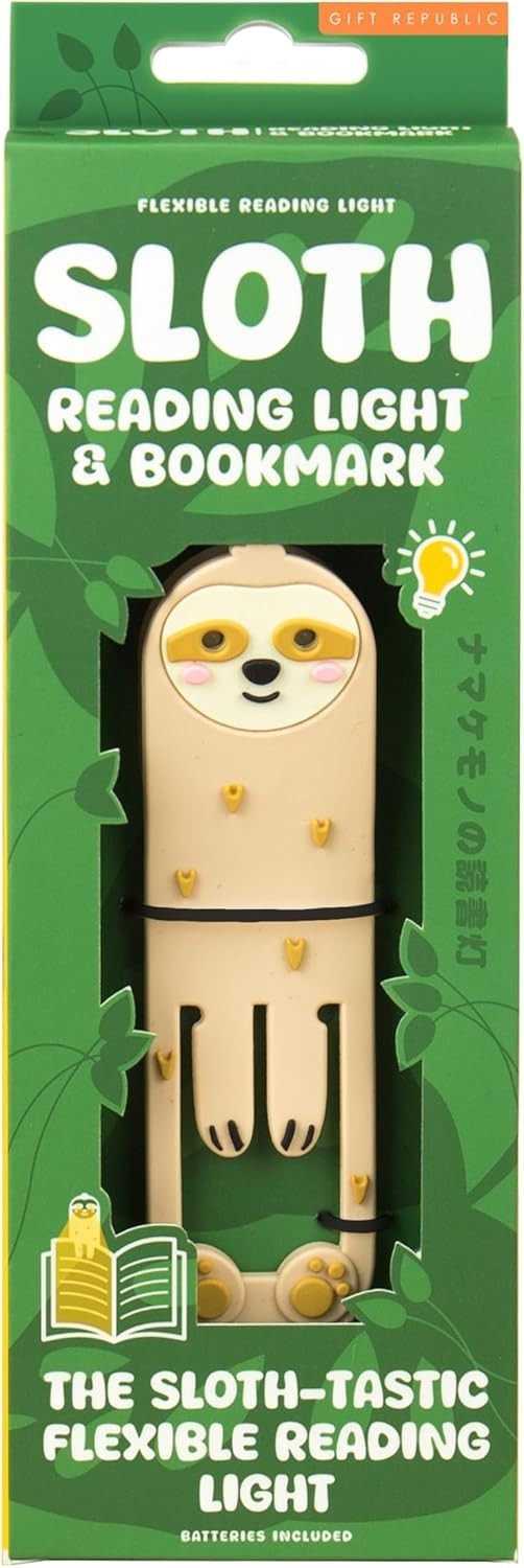 Gift Republic Book Buddy Sloth Reading Light Bookmark Flexible Led Light New