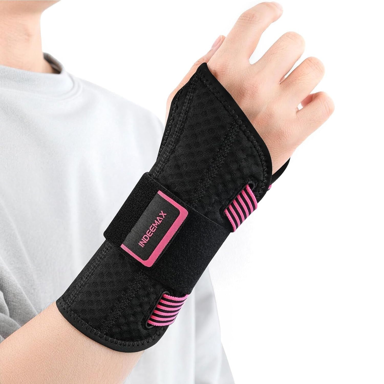 INDEEMAX Copper Carpal Tunnel Wrist Brace Black Rose S/M Right Hand Strain New