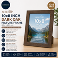 AI Decor 10x8in Dark Oak Picture Frames Poster Frame Clear Acrylic Display