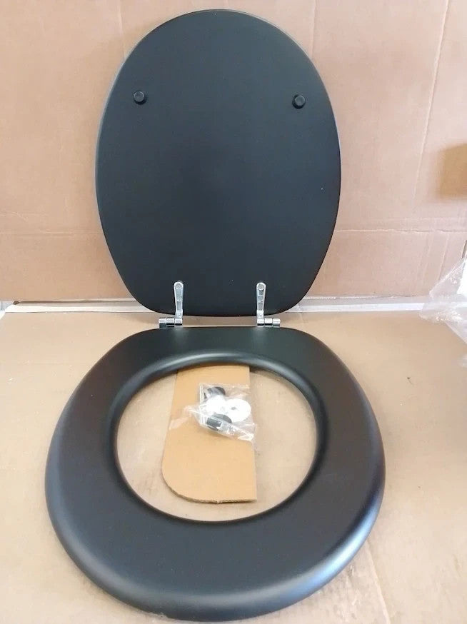 Argos Home Black Tongue Groove Toilet Seat Bathroom Replacement WC Seat