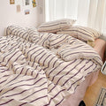 Tabeskly Boy Girls Kids Striped Reversible Bedding Double Duvet Cover Sets New