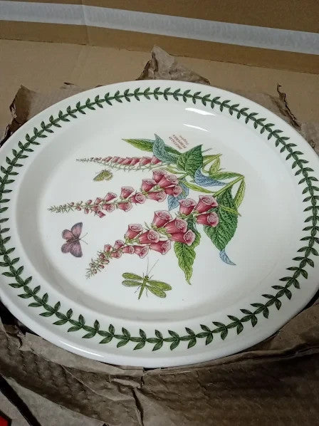 Portmeirion Botanic Garden Plate Set Of 5 Various Motifs Dia 25cm White New