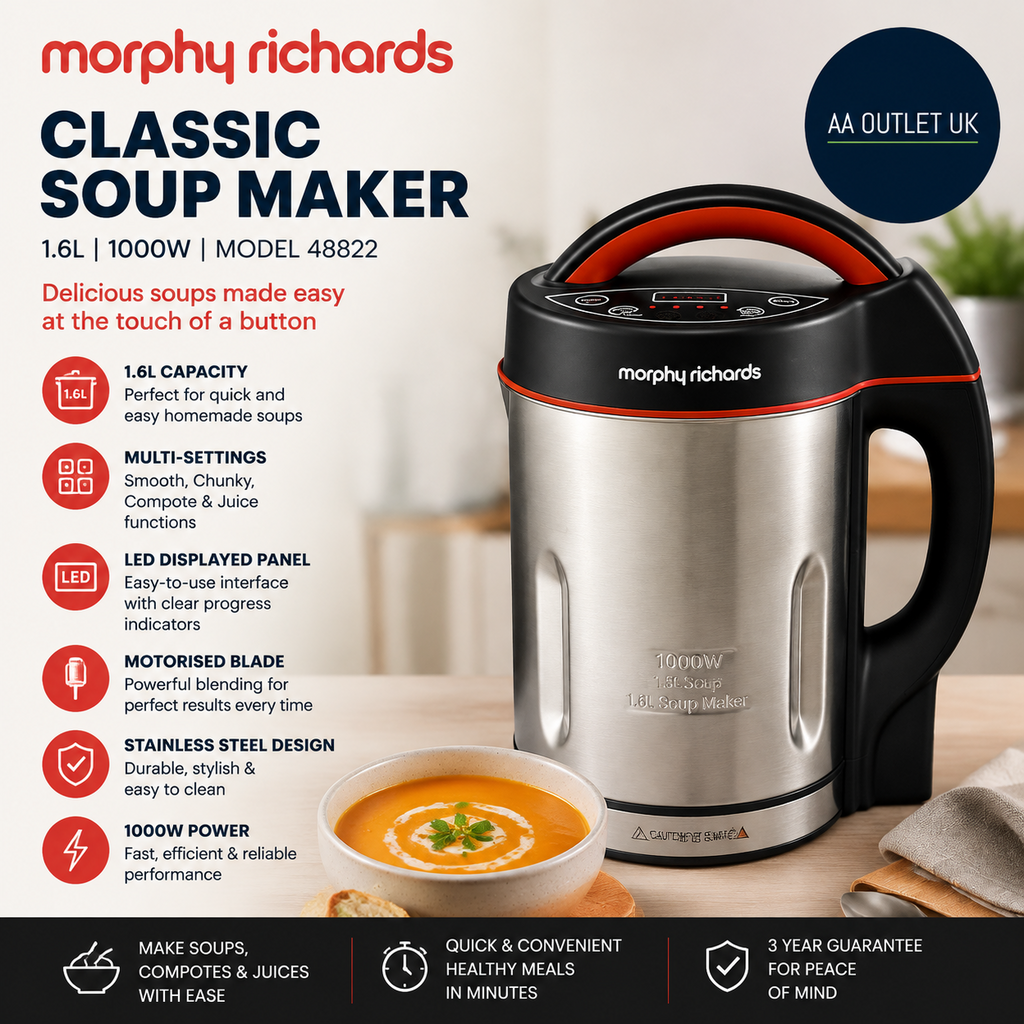 Morphy Richards Classic Soup Maker 1.6L Multi Settings Led Displayed Panel