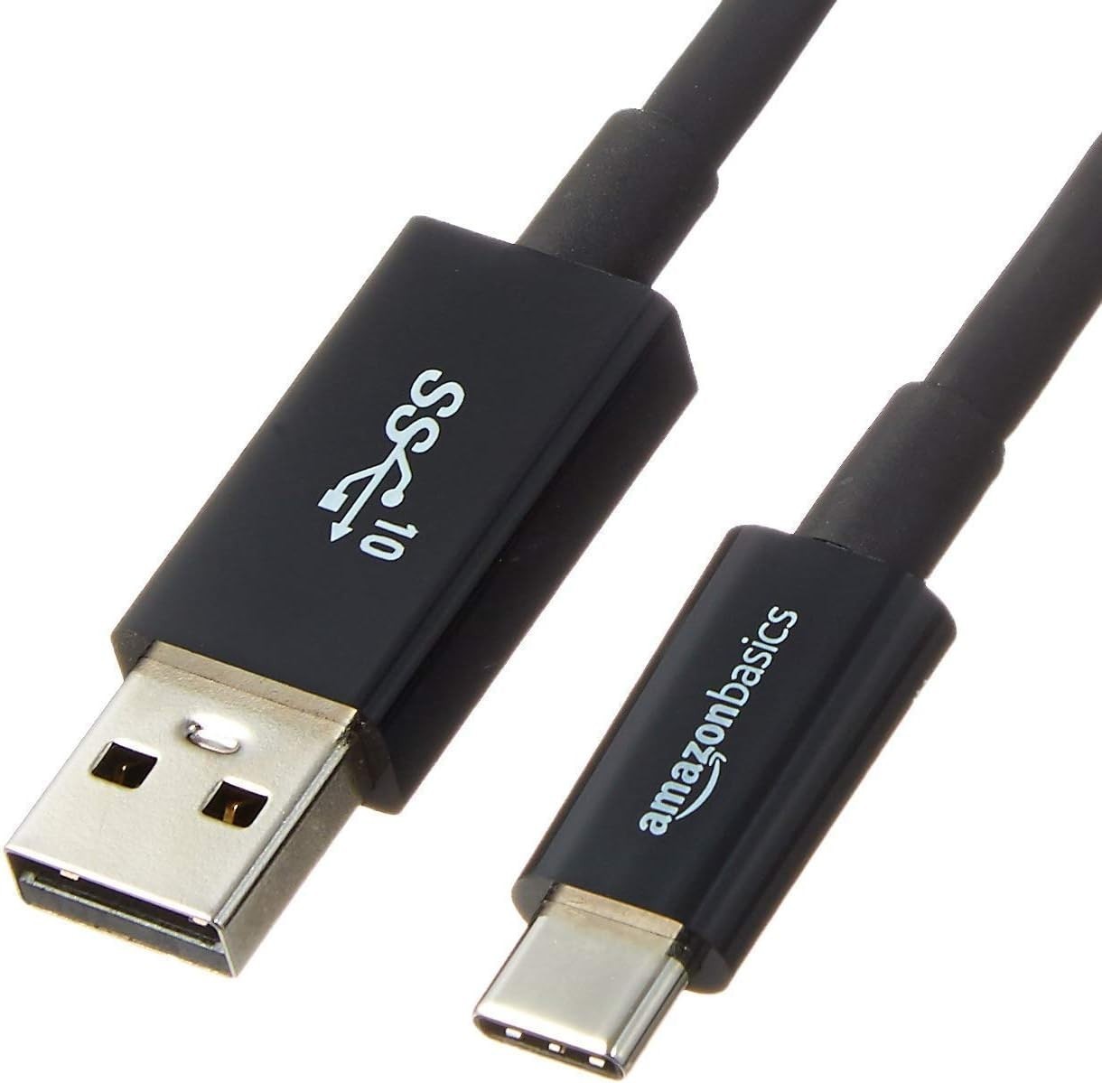 Amazon Basics USB C USB-A 3.1 Gen 2 Fast Charger Cable 10Gbps 0.9m Black  New
