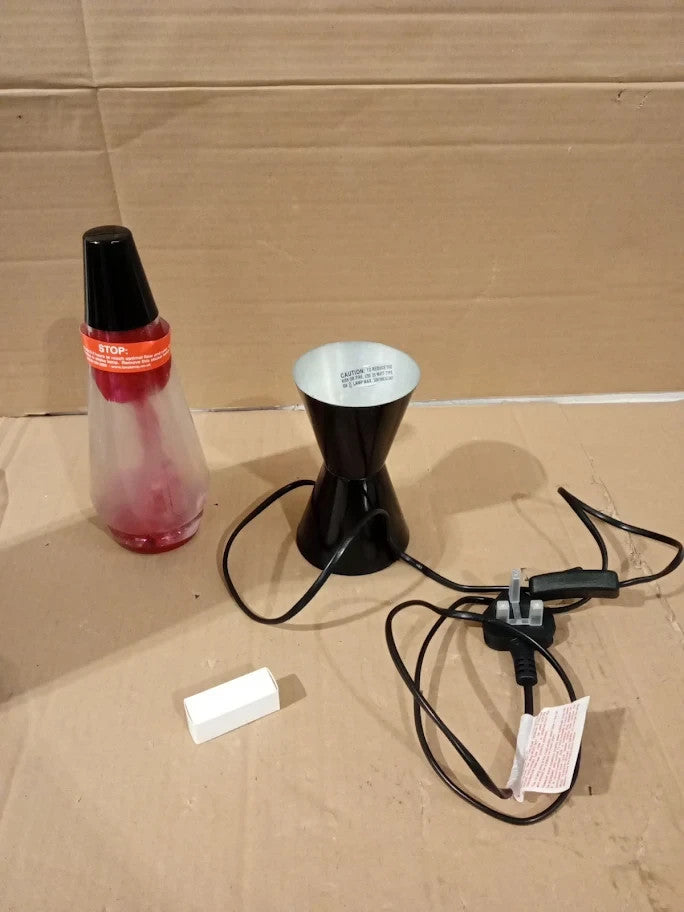 Lava Lamp 2317 Red Wax Clear Liquid Black Base And Cap Original 14.5in New