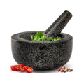 Zuvo Pestle Mortar Set Natural Stone Spice Herb Grinder Crushes Black New