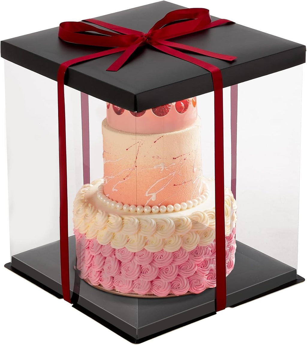 Warmiehomy Clear Cake Box 34x34x37cm 12in Tall Cake Box Transparent New