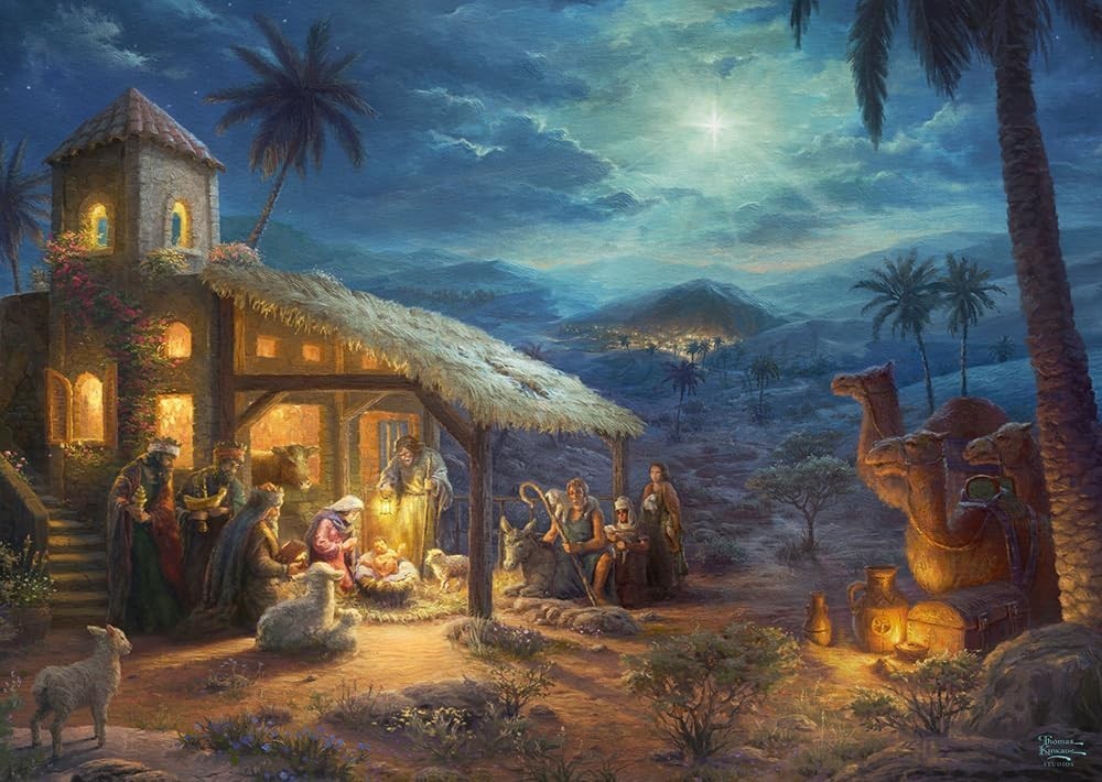 Schmidt Spiele Thomas Kinkade Spirit The Nativity 1000pc Puzzle 12+ Scenic New