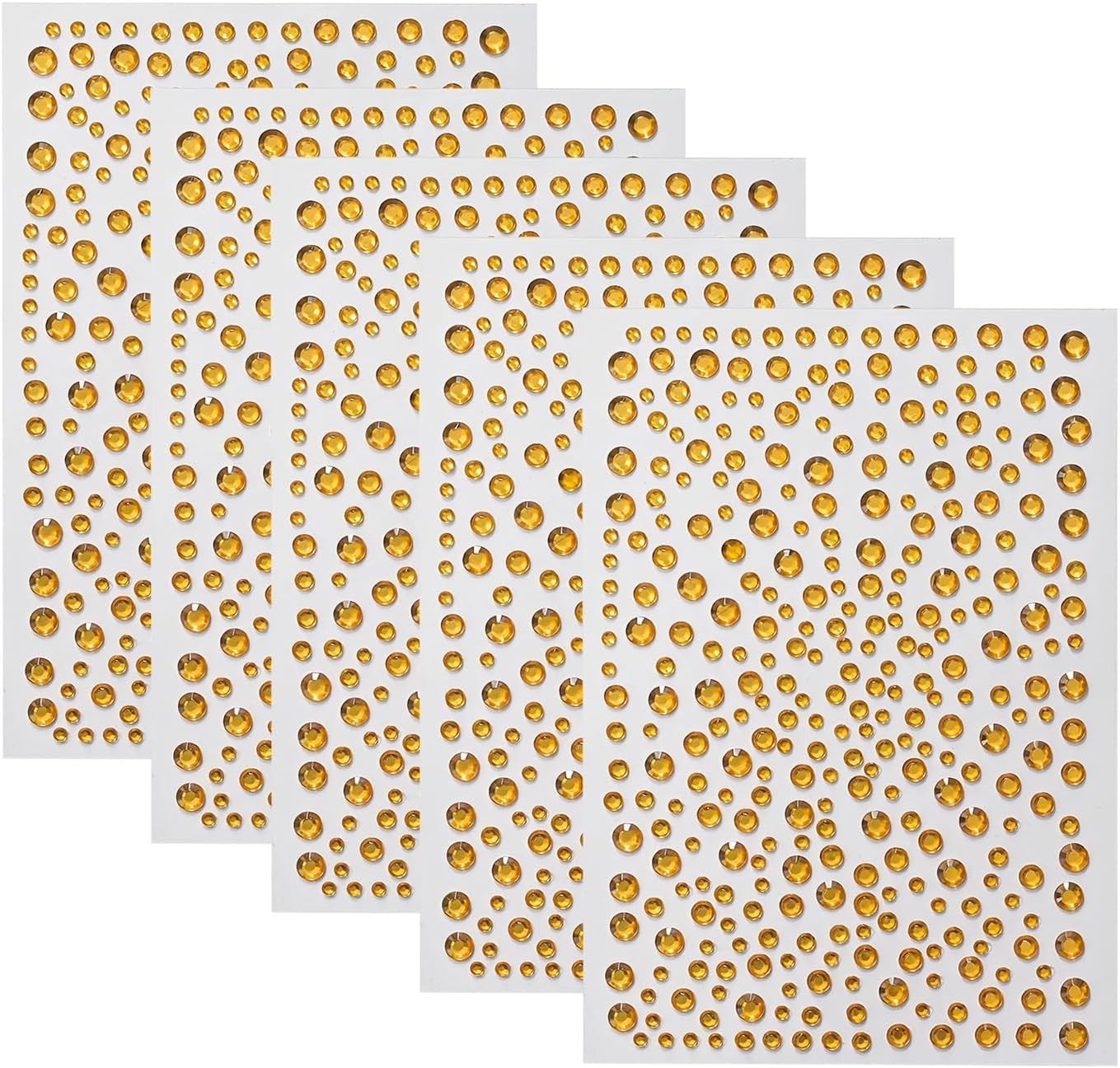 Cuixia Gem Stickers 4 Size 3 To 6mm Gold Rhinestone Adhesive Rhinestones New