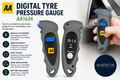 AA Digital Tyre Pressure Gauge AA1634 Cars Backlit LCD Screen 0100 PSI/0-6.85