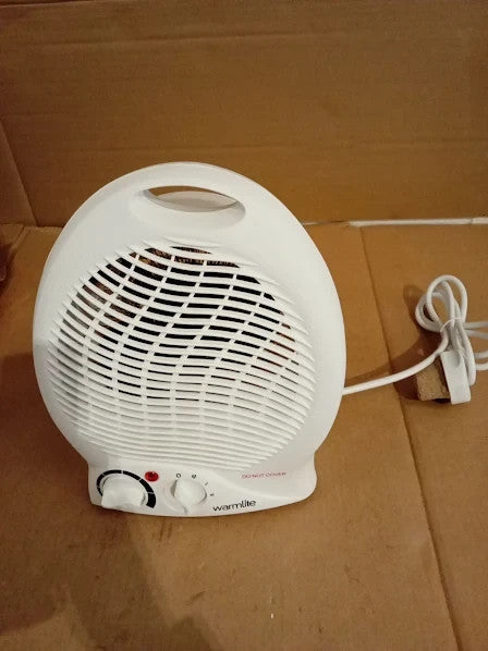 Warmlite Thermo Fan Heater 2 Heat Settings Overheat Protection White 2000W New