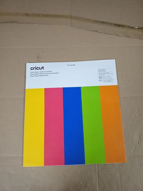 Cricut Smart Paper Sticker Cardstock 10 Sheets 33cmx33cm Bright Bows New