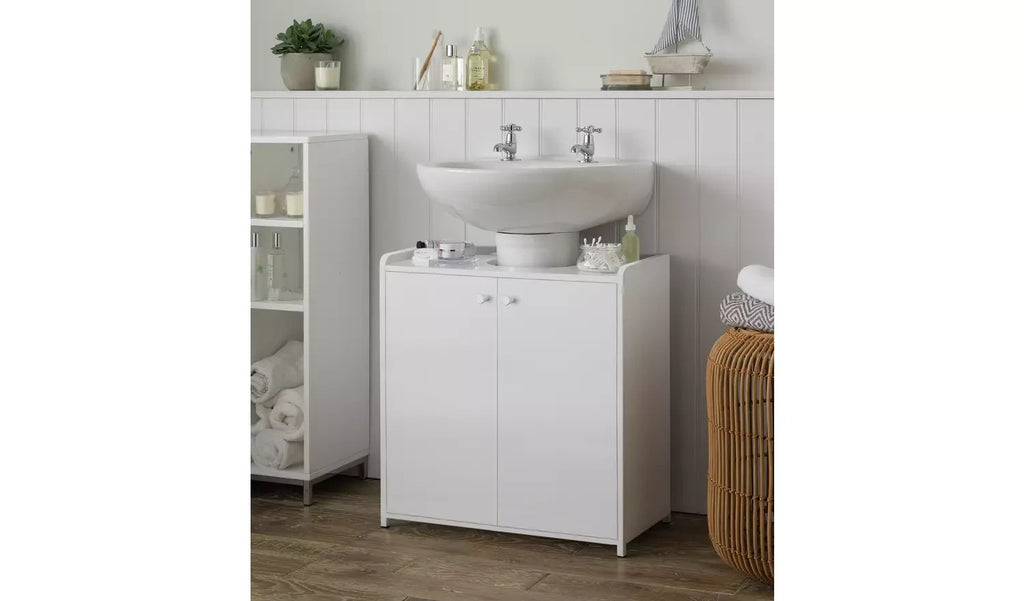 Argos Home Prime Under Sink Unit Wood Effect Finish White New