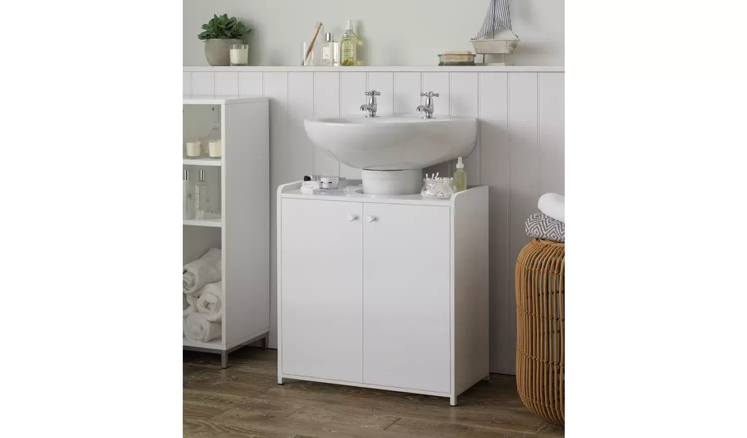 Argos Home Prime Under Sink Unit Wood Effect Finish White New