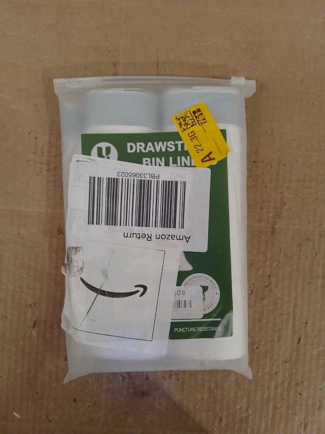 Yolaist 50L Bin Bags 20 Counts 30μm White Drawstring Liners No Perforation