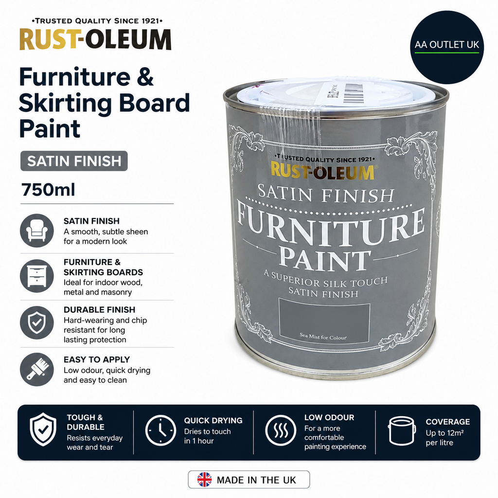 Rust-Oleum Furniture Skirting Board Paint Satin My Husband Said No 750ml Design