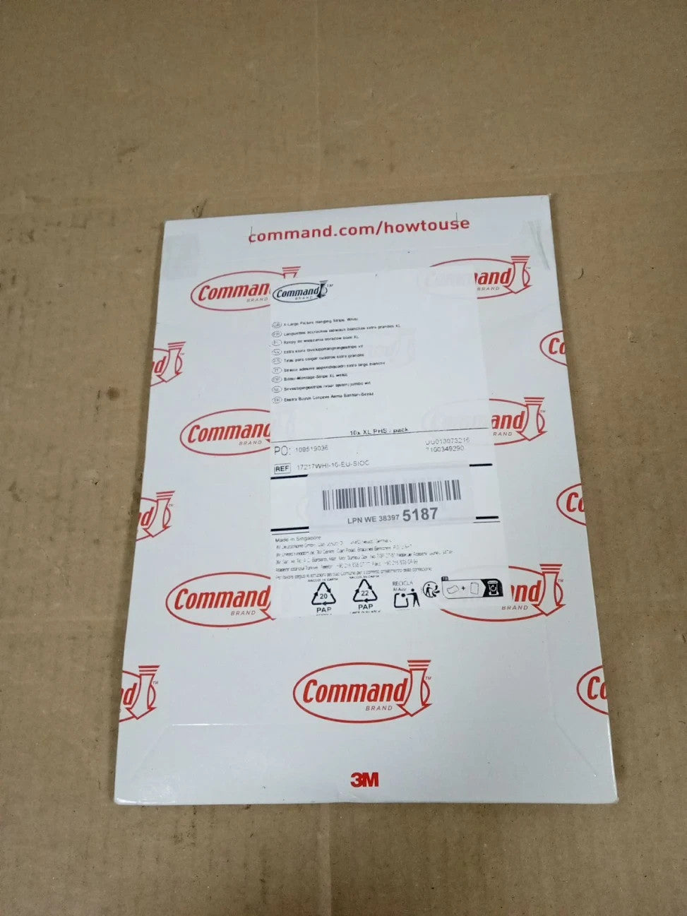 Command Picture Hanging Strips White XLarge 10 Pairs Mirrors Frames Pictures New