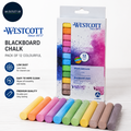 Westcott Chalk 12 Pieces Colourful 1.2cm Diameter Blackboard 8.5cm Long Low Dust