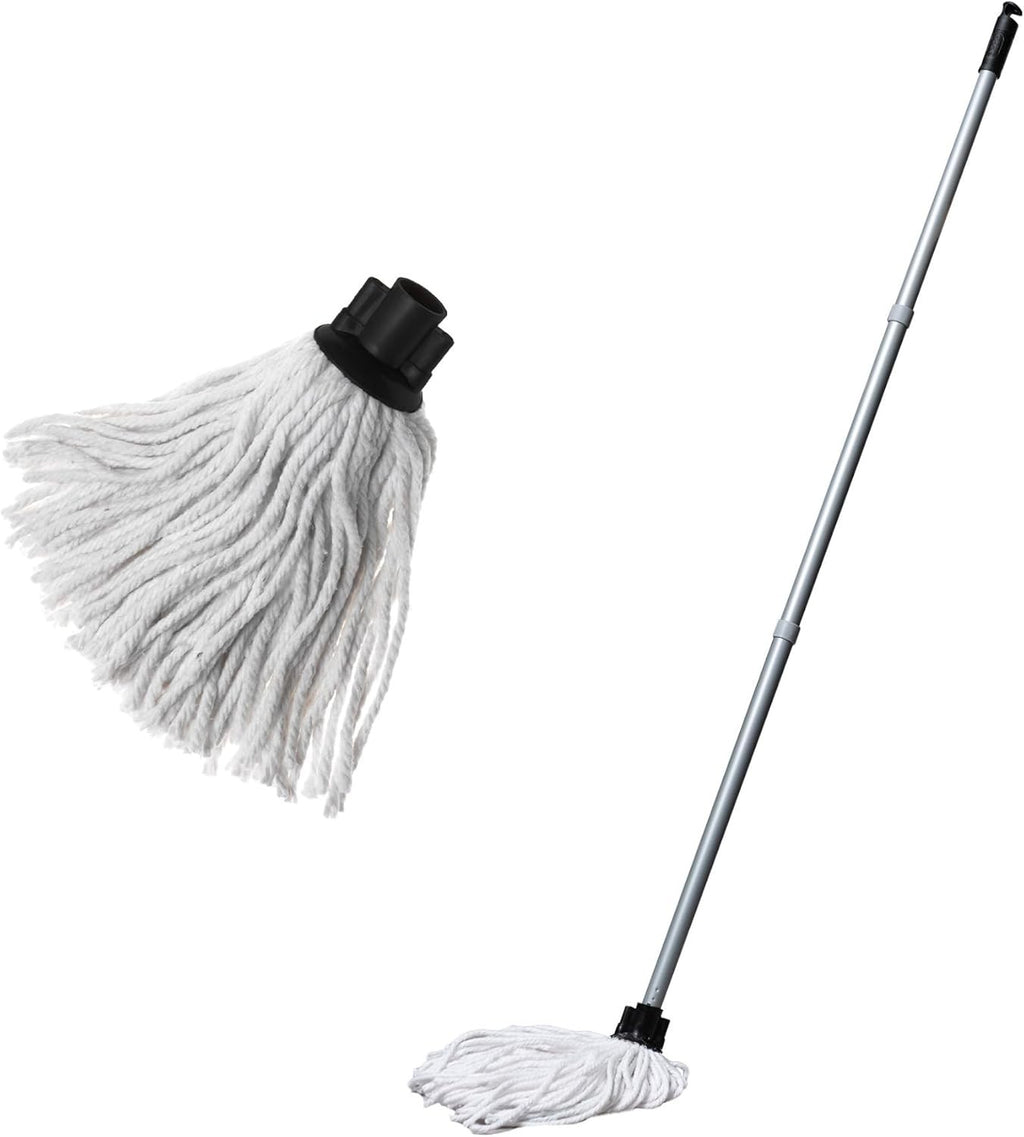 Addis Cotton Mop Made Recycled Cotton 3 Piece Handle Extra Replacement Head New